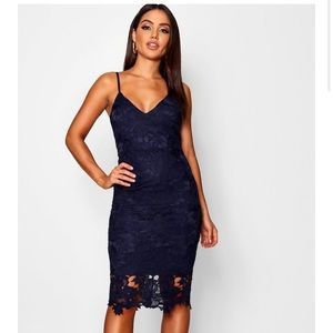SOLD Navy Midi Lace Dress